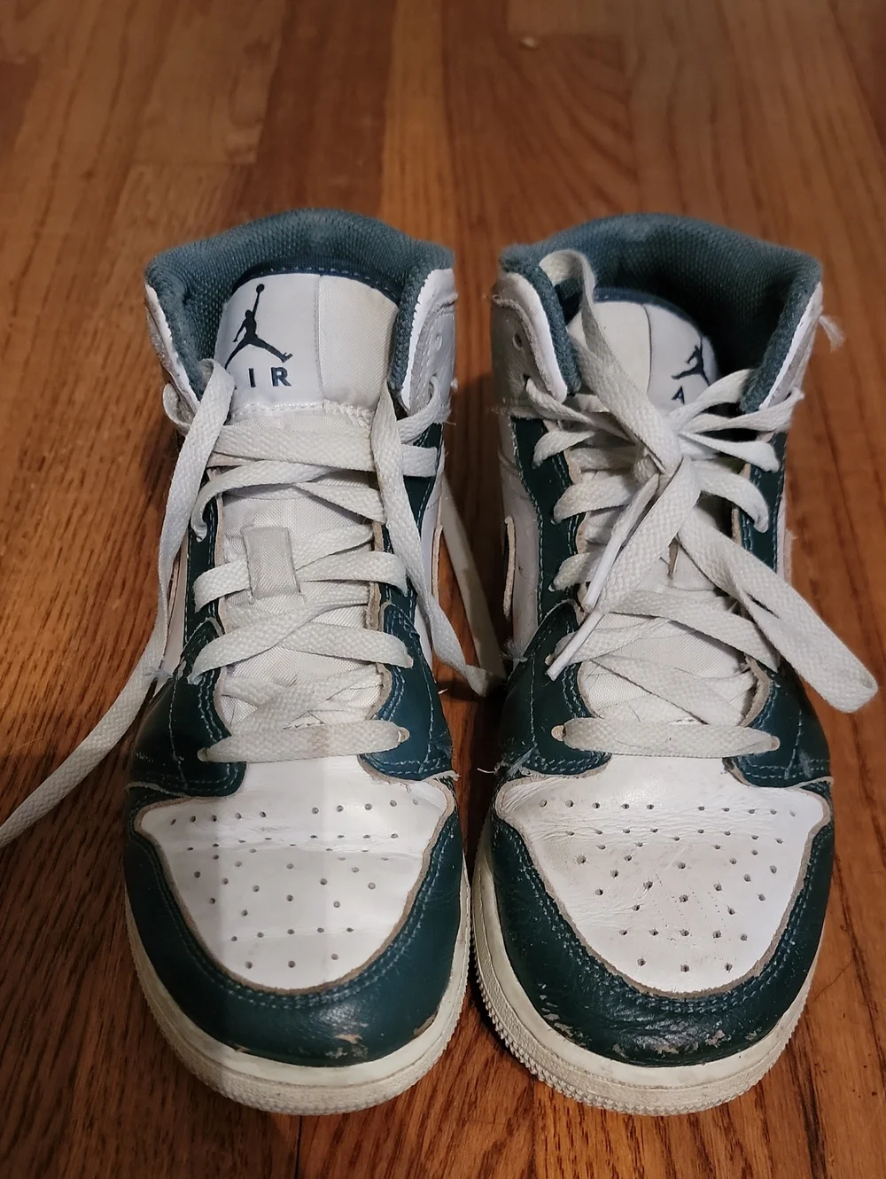 Jordan Kids' High-Top Sneakers in White and Dark Green